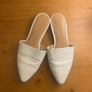 White flat mules